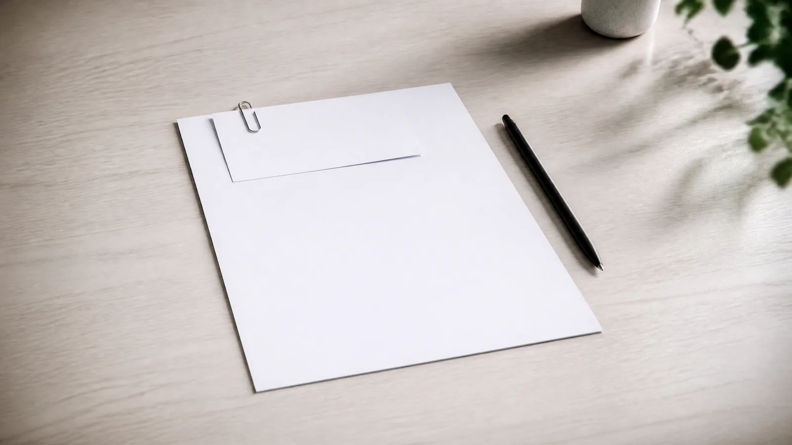 A working paper and its source slip clipped together on a desk